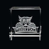 Fan Frenzy Gifts Weber State Wildcats Officially Licensed Wildcat Laser Engraved Crystal Cube